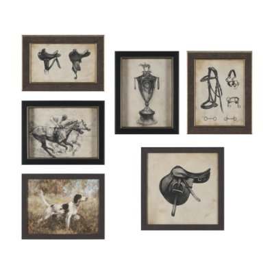 16254 - Equestrian Collection by Mercana Studio Textured Framed (Set of 6)
