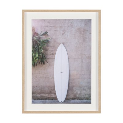 16257 - White Surfboard by Shot By Clint Framed Photo Print Matted under Glass