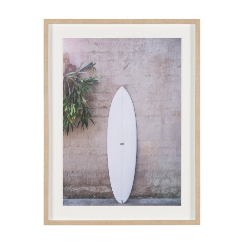 16257 - White Surfboard by Shot By Clint Framed Photo Print Matted under Glass