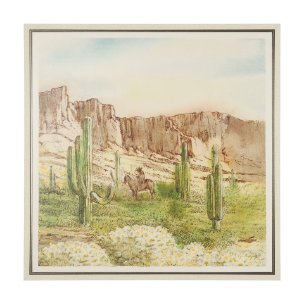 Cactus Country II by Mercana Studio Hand-Embellished Textured Framed Canvas Artwork