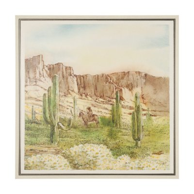 102810-FL - Cactus Country II by Mercana Studio Hand-Embellished Textured Framed Canvas Artwork