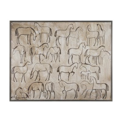 102838-FL - Buckskin by Mercana Studio Hand-Embellished Textured Framed Canvas Artwork