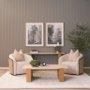 71202-AB - Fonda Cream Fabric w/ Natural Jute Swivel Accent Chair