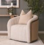 71202-AB - Fonda Cream Fabric w/ Natural Jute Swivel Accent Chair