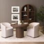 71310 - Suri Mid Brown Wood W/Glass Doors Arched Curio Cabinet