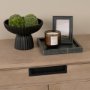 71158 - Ciaran Smooth Fluted Matte Black Metal Decorative Bowl