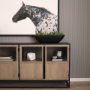 71347 - Sloan 80" Light Brown Wood W/Black Metal Frame Sideboard