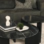 71352-AB - Rumer Black Wood w/ Black Marble Coffee Table