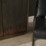 71339 - Cinder Distressed Dark Brown Wood Reeded 2-Door Closed Accent Cabinet