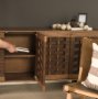 71374 - Wexlan Solid Wood w/ Leather Weave 4 Door Closed Sideboard