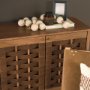 71374 - Wexlan Solid Wood w/ Leather Weave 4 Door Closed Sideboard