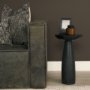 71395 - Bellancia Nero Black Marquina Marble Pedestal Side Table