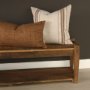 71440 - Maeve 20x20 Square Natural Linen w/ Orange Stripes Decorative Pillow Cover