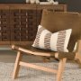 71464 - Levon 13x21 Lumbar Plush Cream w/ Orange Dashed Stripes Decorative Pillow Cover