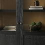 71327 - Henry Black & Light Brown Oak Wood w/ Glass Doors Curio Cabinet