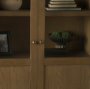 71328 - Henry Dark & Light Brown Oak Wood w/ Glass Doors Curio Cabinet