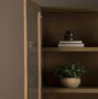 71328 - Henry Dark & Light Brown Oak Wood w/ Glass Doors Curio Cabinet