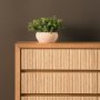 71392 - Travona Oak Wood w/ Travertine 6 Drawer Dresser