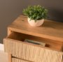 71392 - Travona Oak Wood w/ Travertine 6 Drawer Dresser