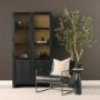 71395 - Bellancia Nero Black Marquina Marble Pedestal Side Table