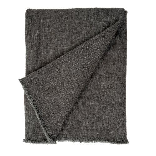 IN3192 - Selena Linen End of Bed Blanket, Dark Grey