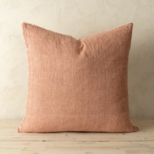 Lina 24x24 Rosewood Linen Decorative Pillow Cover