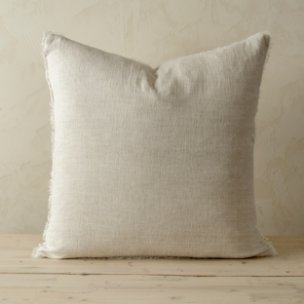 Lina 24x24 Chambray Linen Decorative Pillow Cover
