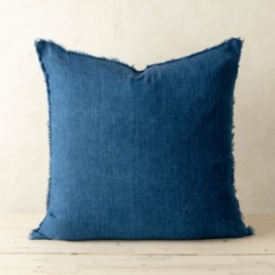 Lina 24x24 Cobalt Linen Decorative Pillow Cover