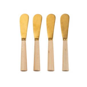 Maple Wood Spreaders S/4, Tumbled Gold