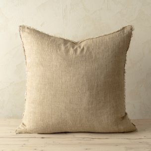 Lina 24x24 Dune Linen Decorative Pillow Cover w/Filler