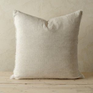 Lina 24x24 Chambray Linen Decorative Pillow Cover w/Filler