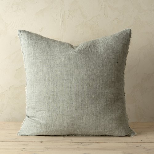 IN7075 - Lina 24x24 Linen Pillow Flint Grey Cover w/Filler