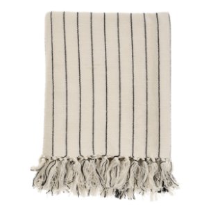 Pinstripe Hammam Bath Towel, Black