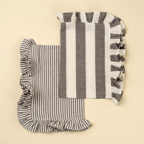 IN6253 - Ruffle Stripe Tea Towels S/2, Grey
