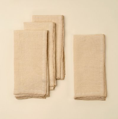 IN6403 - Stonewashed Linen Napkins S/4, Cream
