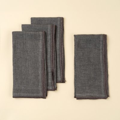 IN6404 - Stonewashed Linen Napkins S/4, Slate Blue