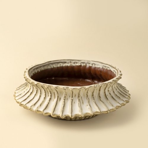 IN9239 - Stria Stoneware Low Vase