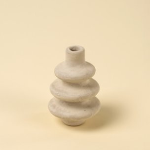 Ripple Paper Mache Bud Vase