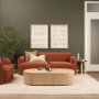71195 - Saga Stonewashed Rust Chenille Fabric 3 Seater Sofa