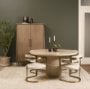 71356-AB - Sorrano 59" Botticino Marble Round w/ Fluted Base Dining Table