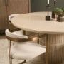 71356-AB - Sorrano 59" Botticino Marble Round w/ Fluted Base Dining Table
