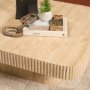71358-AB - Tavora Ribbed Square Travertine Coffee Table