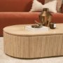 71359 - Elara Ribbed Oblong Travertine Coffee Table