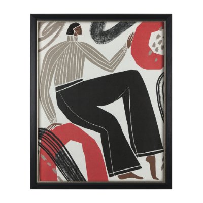 14779 - Bold People - Rowan by Mercana Studio Hand Embellished Textured Framed Art Print Matted under Glass