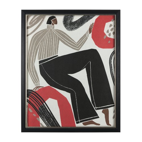 14779 - Bold People - Rowan by Mercana Studio Hand Embellished Textured Framed Art Print Matted under Glass