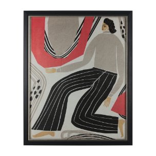 Bold People - Ellis by Mercana Studio Hand Embellished Textured Framed Art Print Matted under Glass