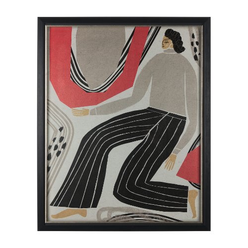 14780 - Bold People - Ellis by Mercana Studio Hand Embellished Textured Framed Art Print Matted under Glass