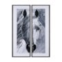 14981 - White Horse Portrait by Mercana Studio Hand Embellished Textured Framed Art Print Matted under Glass