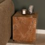 71206 - Matteo Solid Rainforest Rust Marble Square Side Table