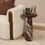 71394 - Bellancia Rosso Red Levanto Marble Pedastal Side Table